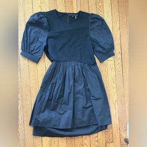 English Factory Black Puff Sleeve Dress - Size Small